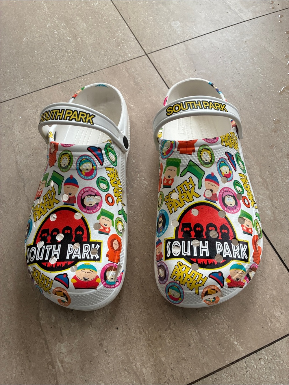 Men’s South Park White Slip-On “Croc” style Clogs